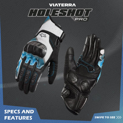 ViaTerra Holeshot Pro – Semi Gauntlet Hybrid Riding Gloves - AH Helmets