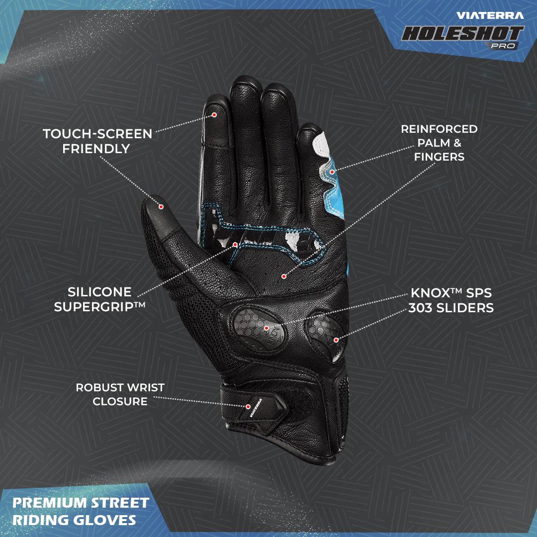ViaTerra Holeshot Pro – Semi Gauntlet Hybrid Riding Gloves - AH Helmets