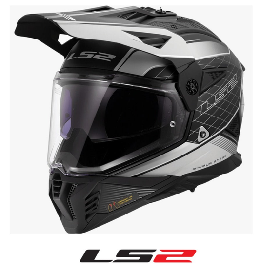 LS2 MX436 Pioneer II 100th Gloss Black Light Grey - 06 - AH Helmets