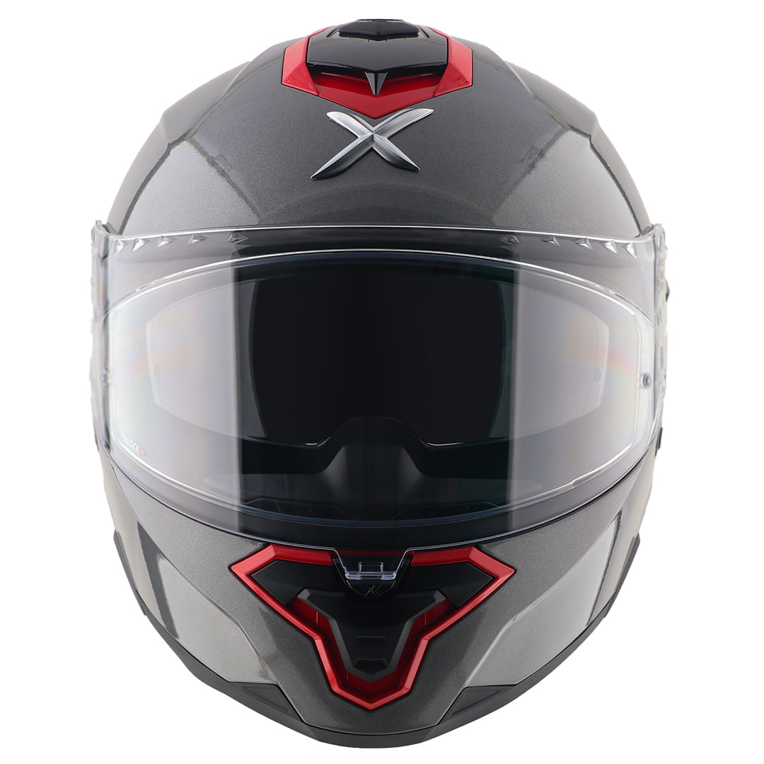 AXOR BRUTALE CORSA DUAL SPOILER HELMET - GLOSS ATHENA GREY RED