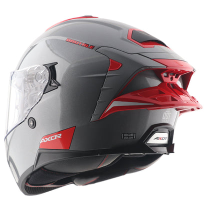 AXOR BRUTALE CORSA DUAL SPOILER HELMET - GLOSS ATHENA GREY RED