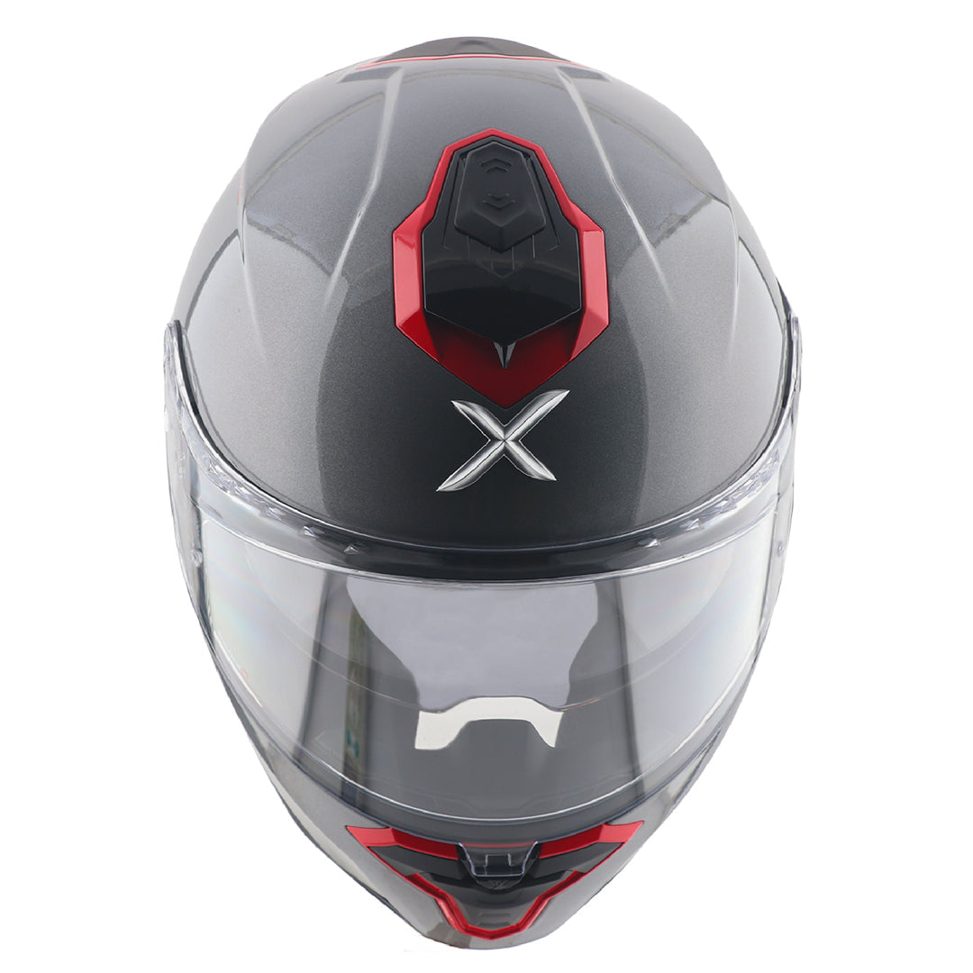 AXOR BRUTALE CORSA DUAL SPOILER HELMET - GLOSS ATHENA GREY RED