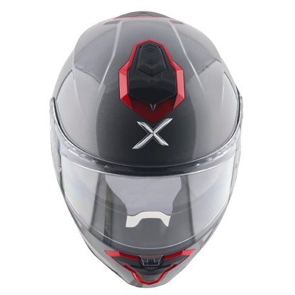 AXOR BRUTALE CORSA DUAL SPOILER HELMET - GLOSS ATHENA GREY RED