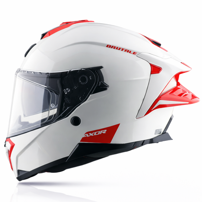 AXOR BRUTALE CORSA DUAL SPOILER HELMET - GLOSS WHITE RED