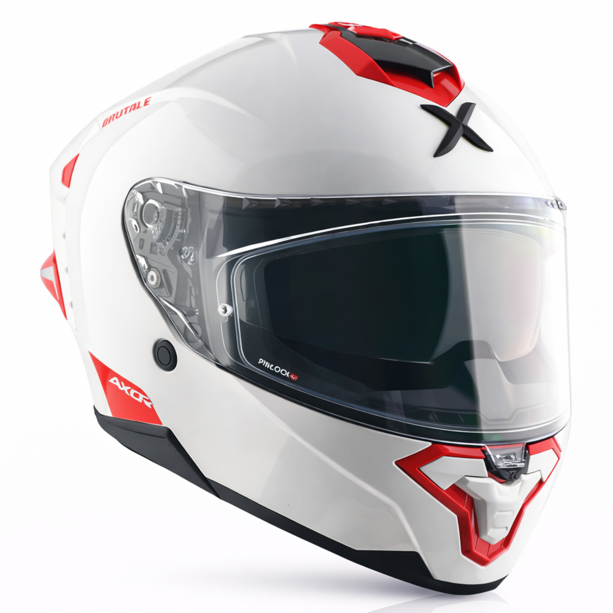 AXOR BRUTALE CORSA DUAL SPOILER HELMET - GLOSS WHITE RED