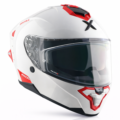 AXOR BRUTALE CORSA DUAL SPOILER HELMET - GLOSS WHITE RED