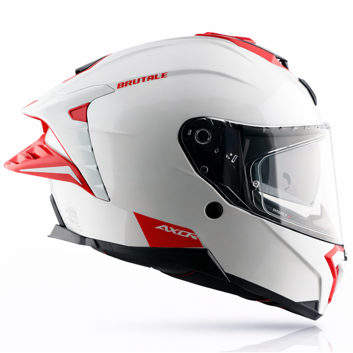 AXOR BRUTALE CORSA DUAL SPOILER HELMET - GLOSS WHITE RED