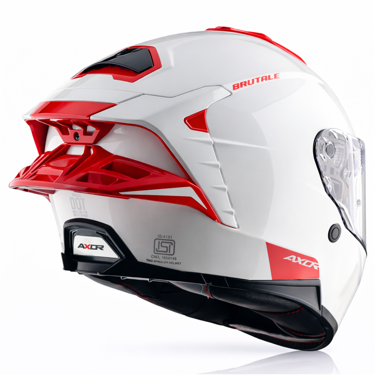 AXOR BRUTALE CORSA DUAL SPOILER HELMET - GLOSS WHITE RED