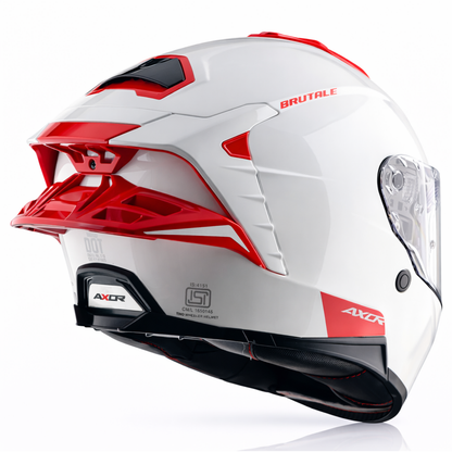 AXOR BRUTALE CORSA DUAL SPOILER HELMET - GLOSS WHITE RED