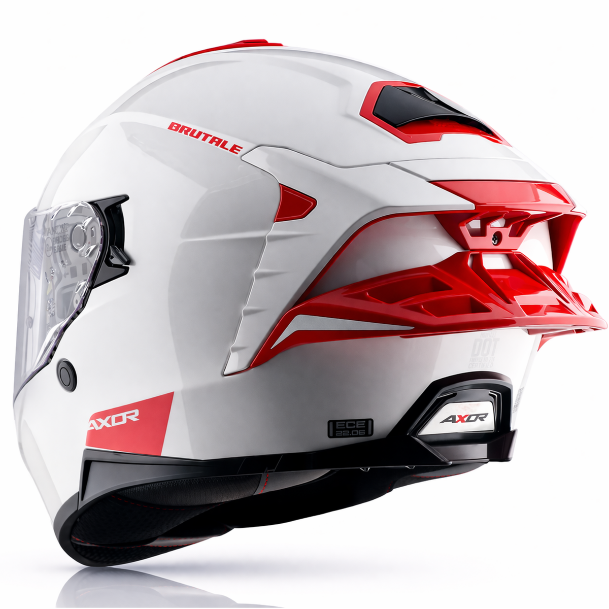 AXOR BRUTALE CORSA DUAL SPOILER HELMET - GLOSS WHITE RED