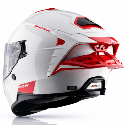AXOR BRUTALE CORSA DUAL SPOILER HELMET - GLOSS WHITE RED