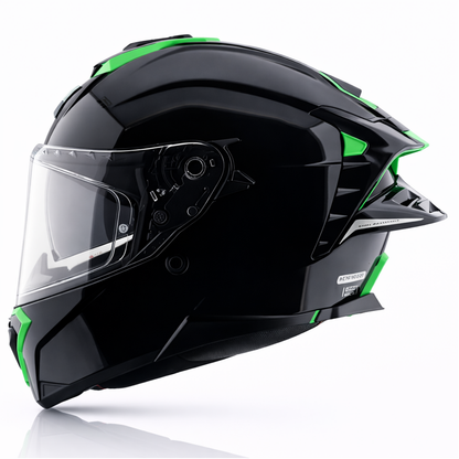 AXOR BRUTALE CORSA DUAL SPOILER HELMET - GLOSS BLACK GREEN