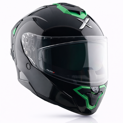 AXOR BRUTALE CORSA DUAL SPOILER HELMET - GLOSS BLACK GREEN