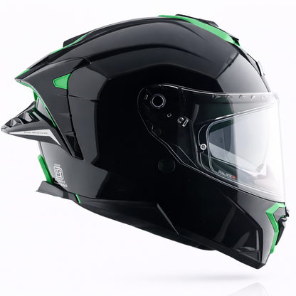 AXOR BRUTALE CORSA DUAL SPOILER HELMET - GLOSS BLACK GREEN