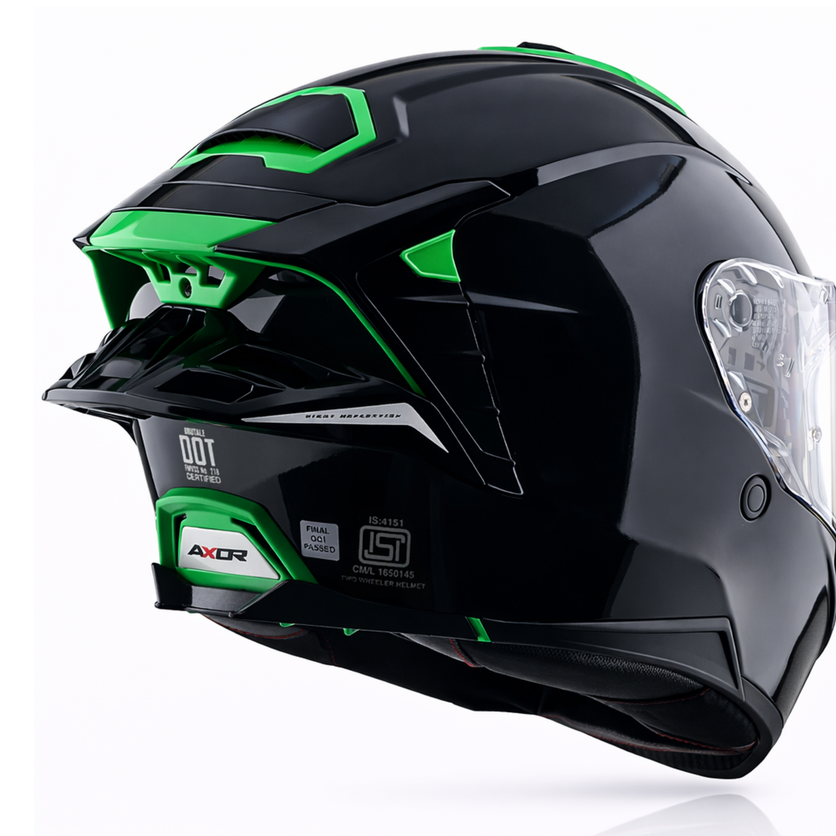 AXOR BRUTALE CORSA DUAL SPOILER HELMET - GLOSS BLACK GREEN