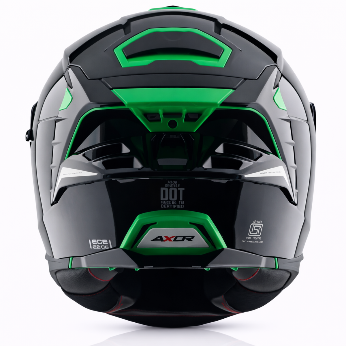 AXOR BRUTALE CORSA DUAL SPOILER HELMET - GLOSS BLACK GREEN