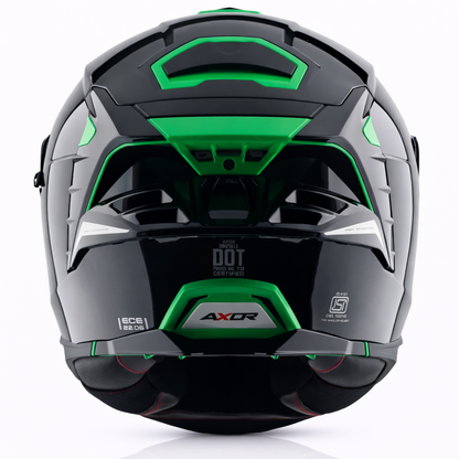 AXOR BRUTALE CORSA DUAL SPOILER HELMET - GLOSS BLACK GREEN