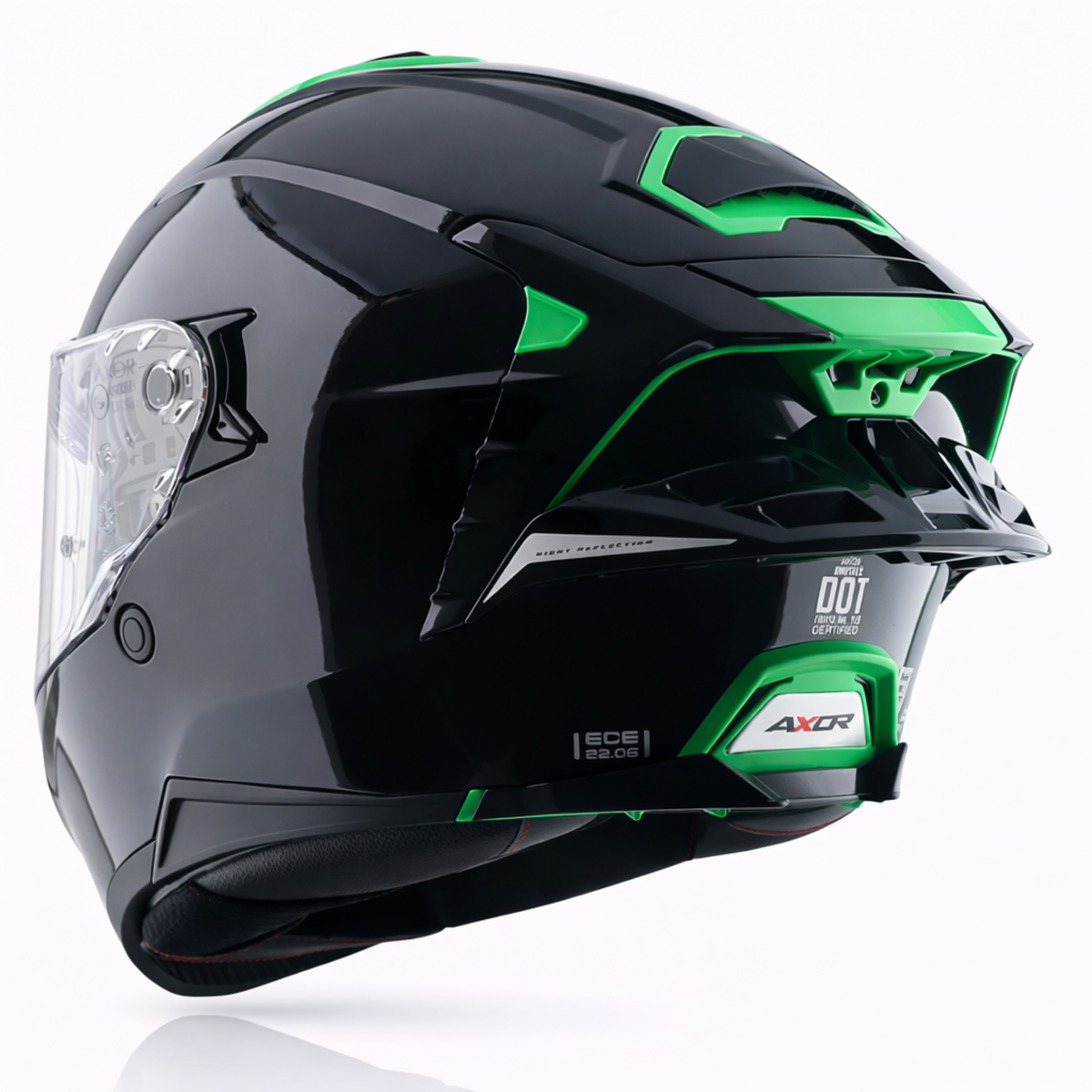 AXOR BRUTALE CORSA DUAL SPOILER HELMET - GLOSS BLACK GREEN