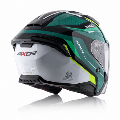 AXOR KYLO BLISS HALF HELMETS- GLOSS GREEN NEON YELLOW