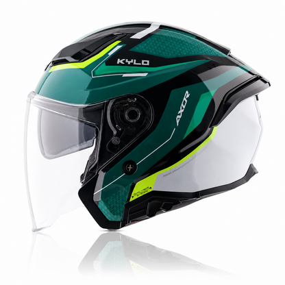 AXOR KYLO BLISS HALF HELMETS- GLOSS GREEN NEON YELLOW