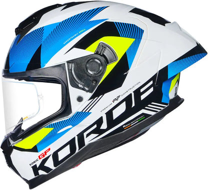 Korda Sonic GP Brave W/V Helmet - Gloss White Flo Yellow