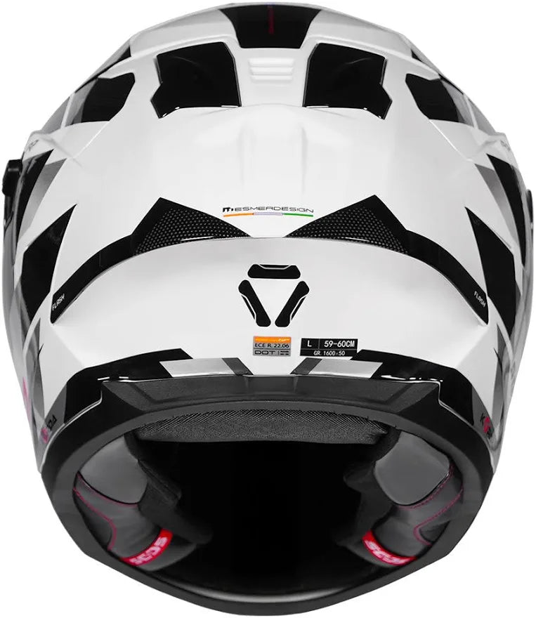 KORDA SONIC GP FLASH W/V HELMET- GLOSS WHITE BLACK