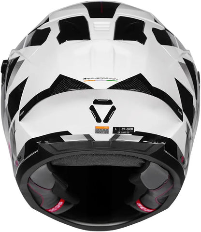 KORDA SONIC GP FLASH W/V HELMET- GLOSS WHITE BLACK