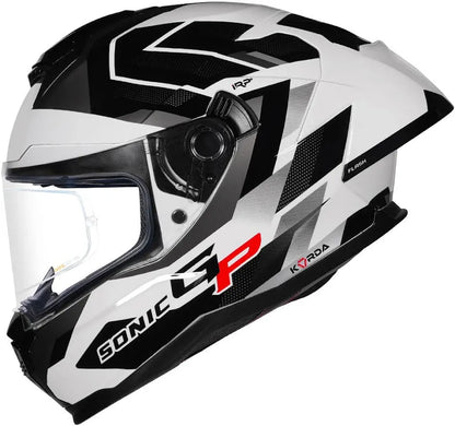 KORDA SONIC GP FLASH W/V HELMET- GLOSS WHITE BLACK