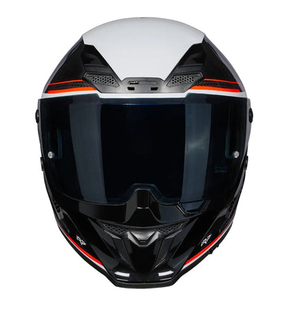 KORDA ICON TOKIO GLOSS WHITE RED HELMET (Dual visor)