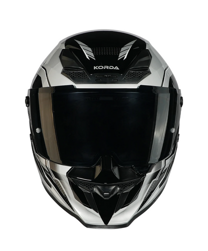 KORDA ICON STRIKE GLOSS GREY Helmet (DUAL VISOR)