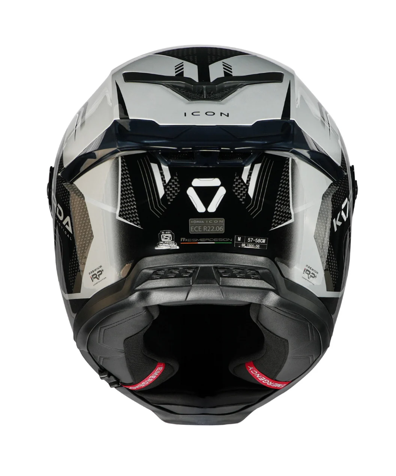 KORDA ICON STRIKE GLOSS GREY Helmet (DUAL VISOR)
