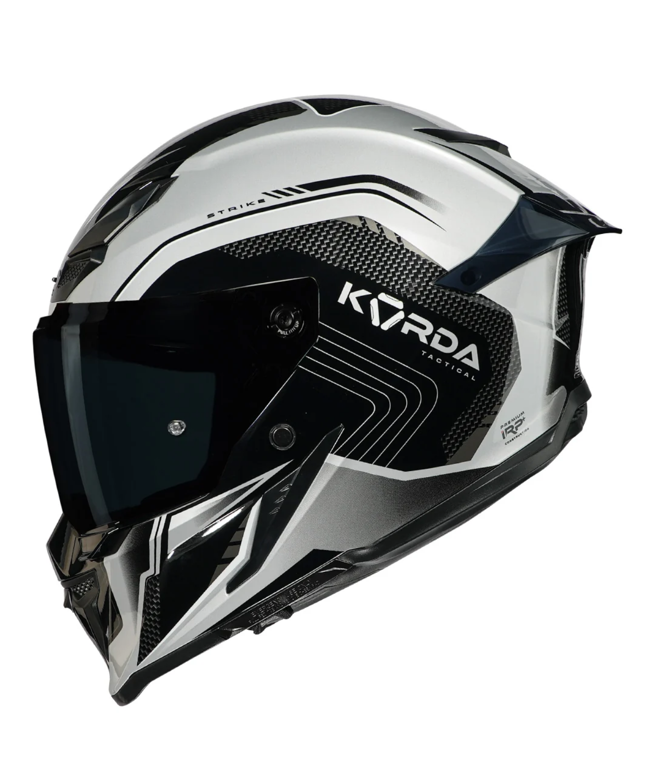 KORDA ICON STRIKE GLOSS GREY Helmet (DUAL VISOR)