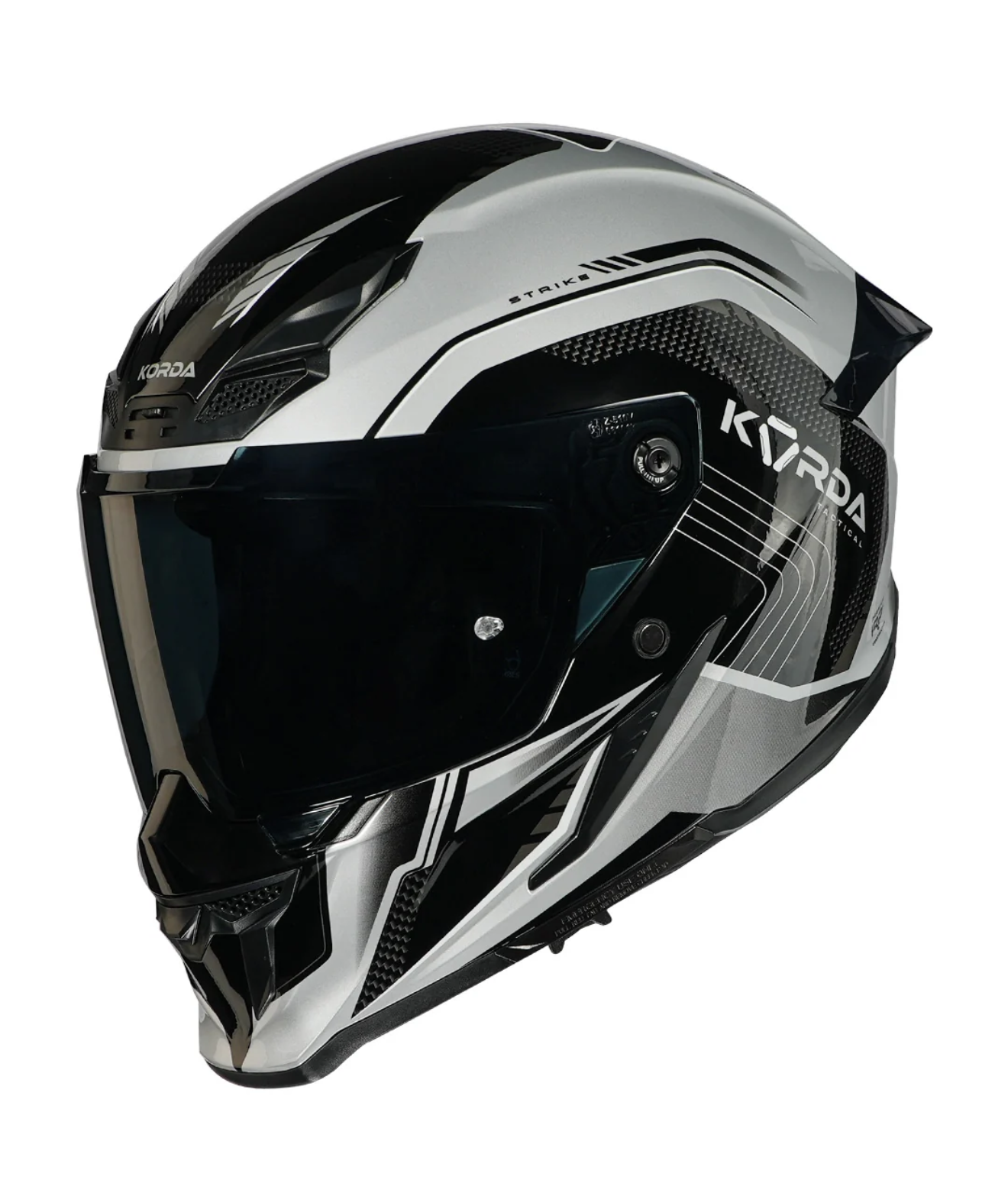KORDA ICON STRIKE GLOSS GREY Helmet (DUAL VISOR)
