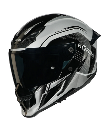 KORDA ICON STRIKE GLOSS GREY Helmet (DUAL VISOR)