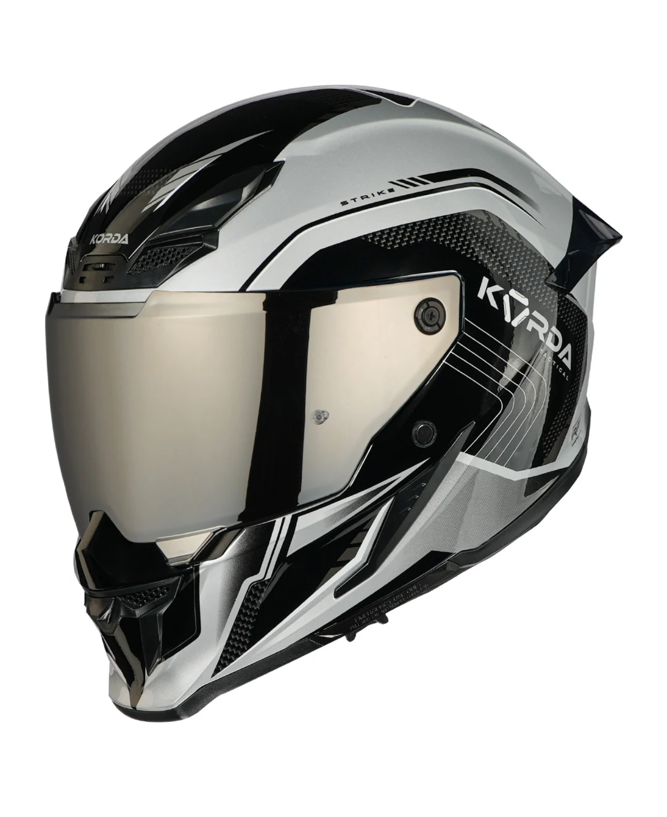 KORDA ICON STRIKE GLOSS GREY Helmet (DUAL VISOR)