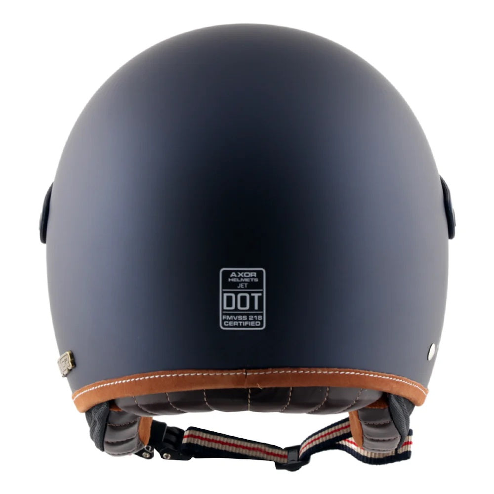 Axor Retro Jet West With Peak Helmet Deep Blue - AH Helmets