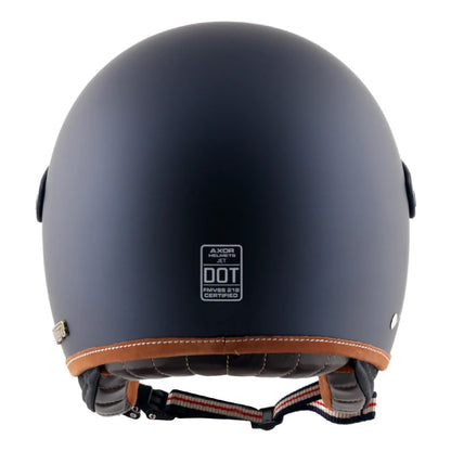 Axor Retro Jet West With Peak Helmet Deep Blue - AH Helmets