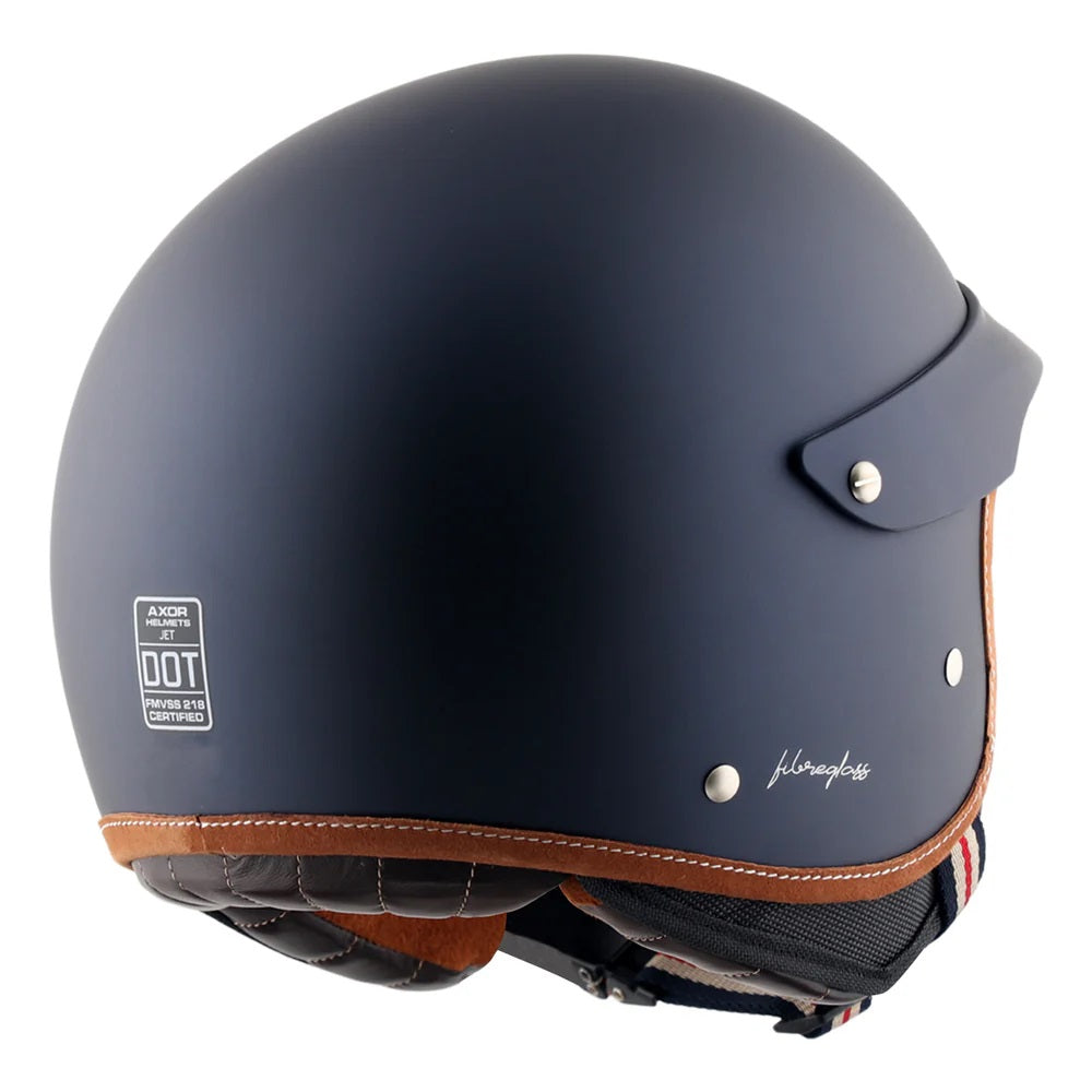Axor Retro Jet West With Peak Helmet Deep Blue - AH Helmets