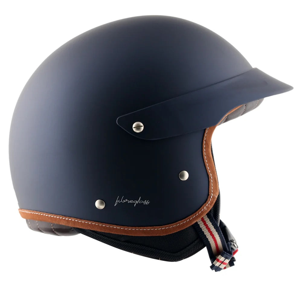 Axor Retro Jet West With Peak Helmet Deep Blue - AH Helmets