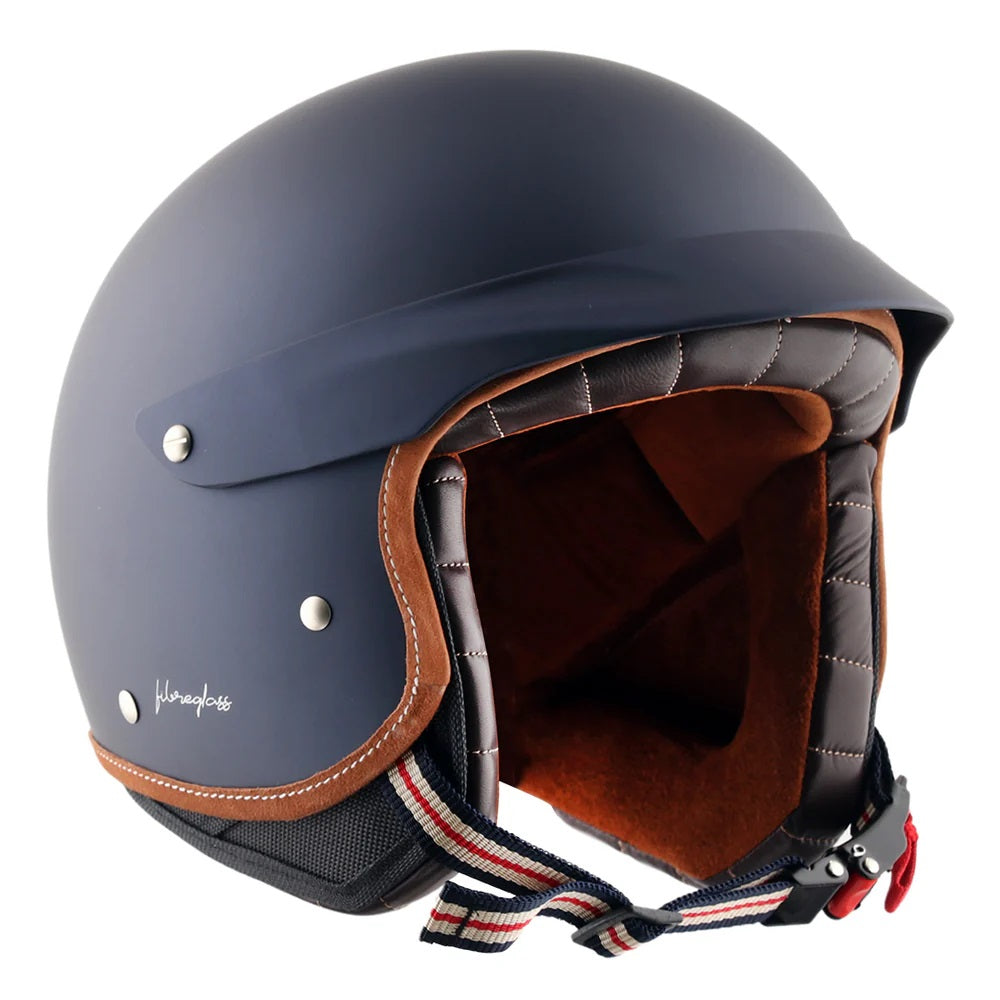 Axor Retro Jet West With Peak Helmet Deep Blue - AH Helmets