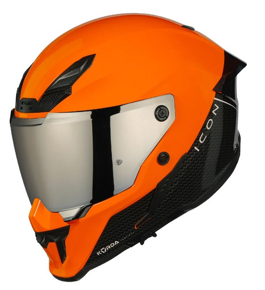 KORDA ICON DUO BLACK ORANGE HELMET(Dual visor)