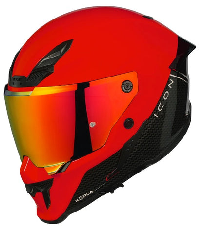 KORDA ICON DUO BLACK RED HELMET(Dual visor)