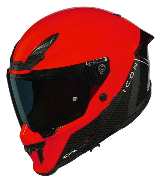 KORDA ICON DUO BLACK RED HELMET(Dual visor)