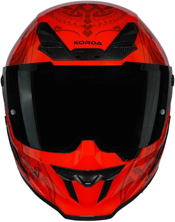 KORDA ICON MAORI GLOSS RED HELMET (Dual visor)