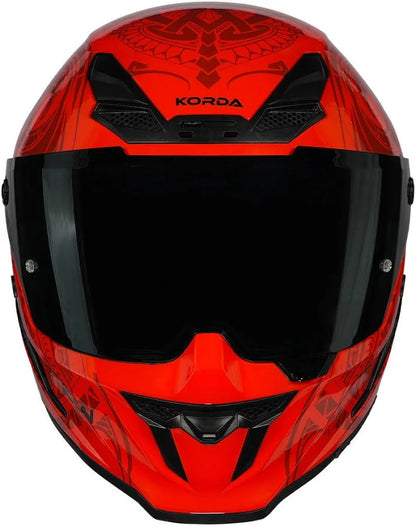 KORDA ICON MAORI GLOSS RED HELMET (Dual visor)