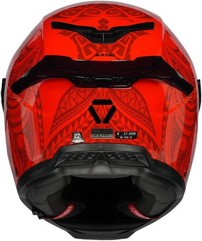 KORDA ICON MAORI GLOSS RED HELMET (Dual visor)