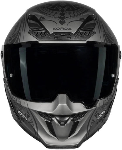 KORDA ICON MAORI MATT GREY HELMET (Dual visor)