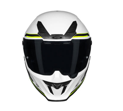 KORDA ICON TOKIO GLOSS WHITE FLO.YELLOW HELMET (Dual visor)