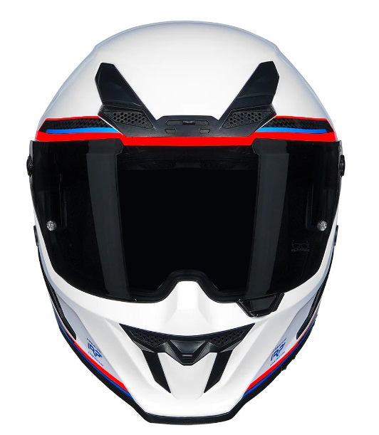 KORDA ICON TOKIO WHITE BLUE RED HELMET (Dual visor)