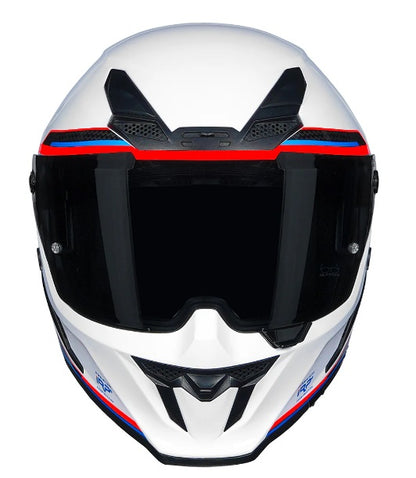KORDA ICON TOKIO WHITE BLUE RED HELMET (Dual visor)